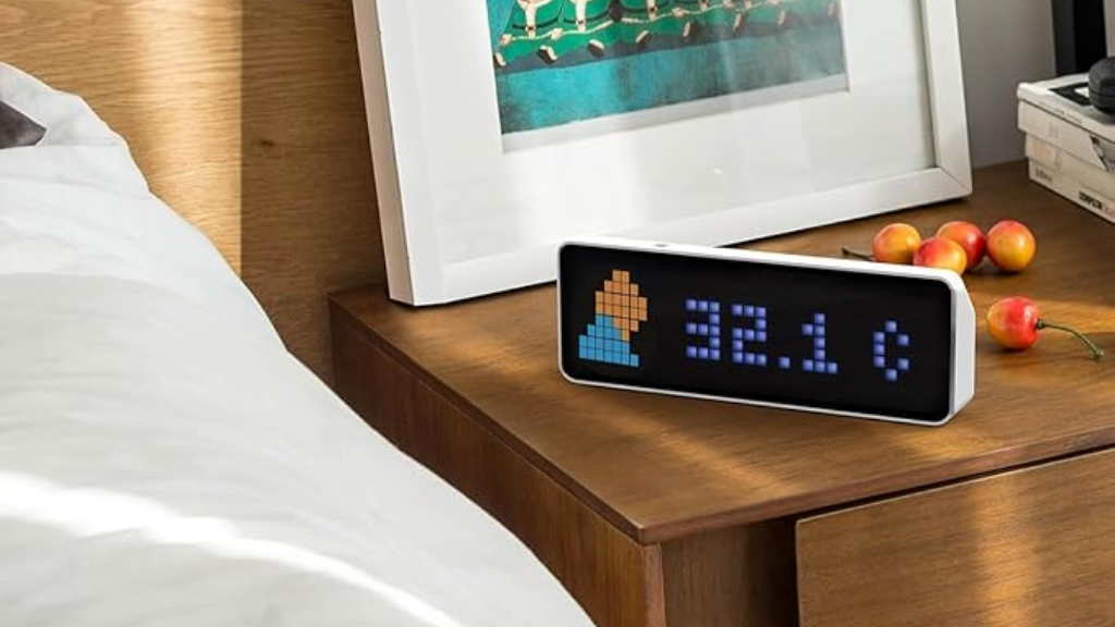 Contômetro VS001 exibindo clima e temperatura.